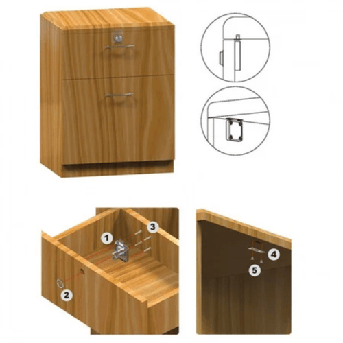 MC - قفل درج معدني بمفتاح م/MC8435 ماركة إم سي