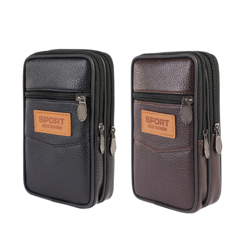 حقيبة حزام صغيرة جلدية متعددة الجيوب م/7657-9