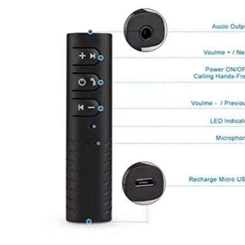 DENX - وصلة بلوتوث AUX للسيارة تدعم المكالمات والت...