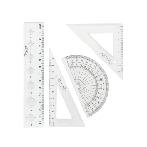 طقم أدوات هندسية شفاف (خيارات ولادي/بناتي) م/11640...