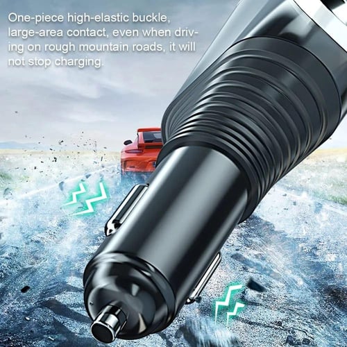 DENX - شاحن سيارة مع فتحة اضافية ثلاثي المنافذ م/D...