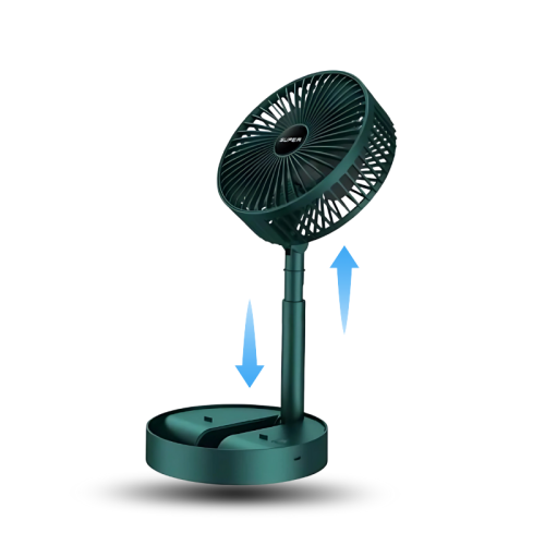 مروحة قابلة للطي مزودة بحامل مدمج للهاتف