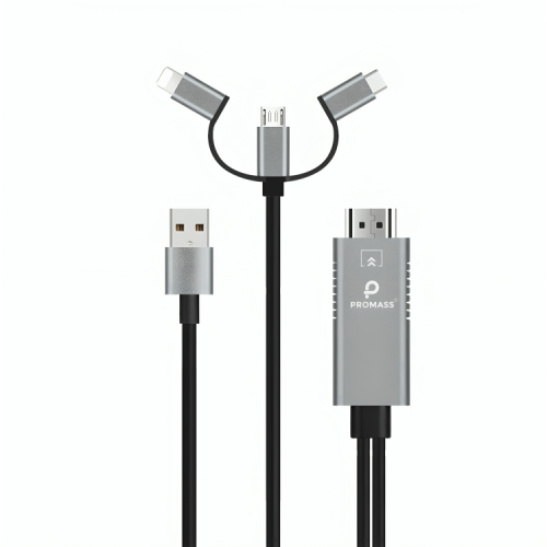 PROMAS - محول 3 في 1 من HDMI إلى ايفون و مايكرو وت...