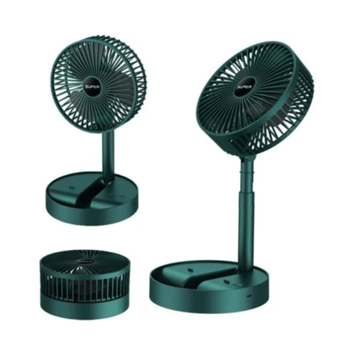 مروحة قابلة للطي مزودة بحامل مدمج للهاتف