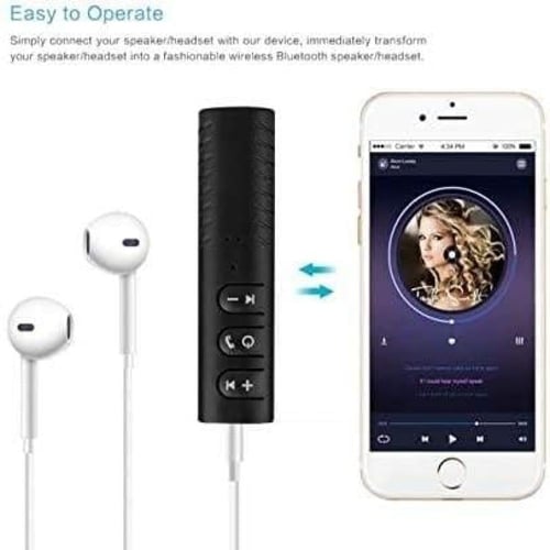 DENX - وصلة بلوتوث AUX للسيارة تدعم المكالمات والت...