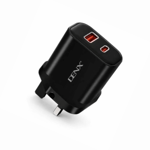 شاحن جداري سريع بمنفذي USB-A وType-C – DX243 من DE...