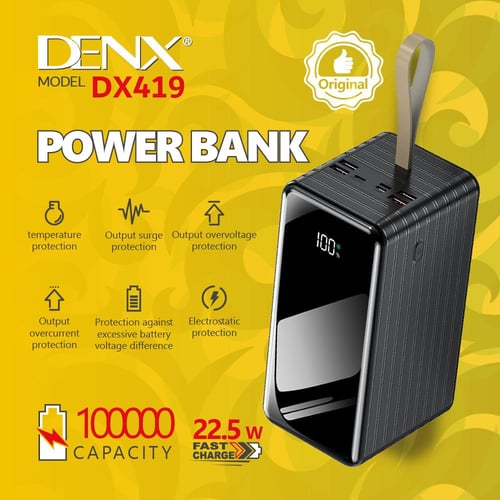 باور بانك بسعة 100000mAh من DENX م/ DX419
