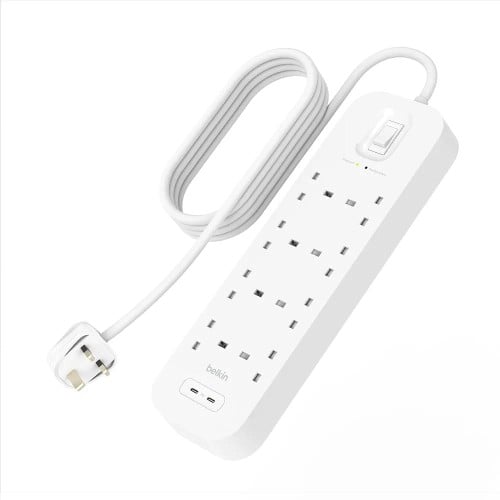 belkin - توصيلة كهربائية 8 منافذ + منفذين PD موديل...