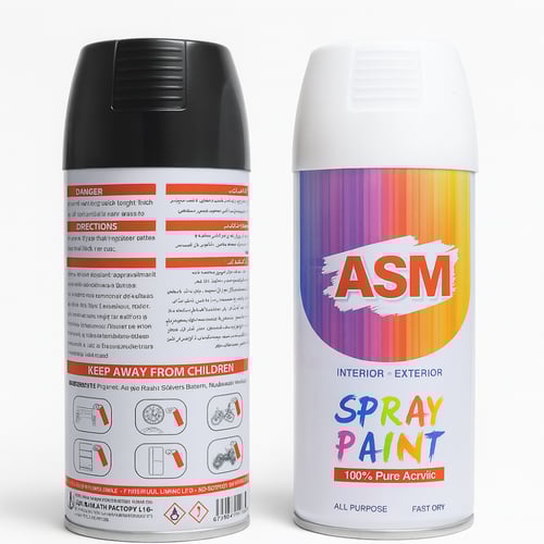 بخاخ طلاء الوان أكريليك سريع الجفاف ماركة أي إس إم