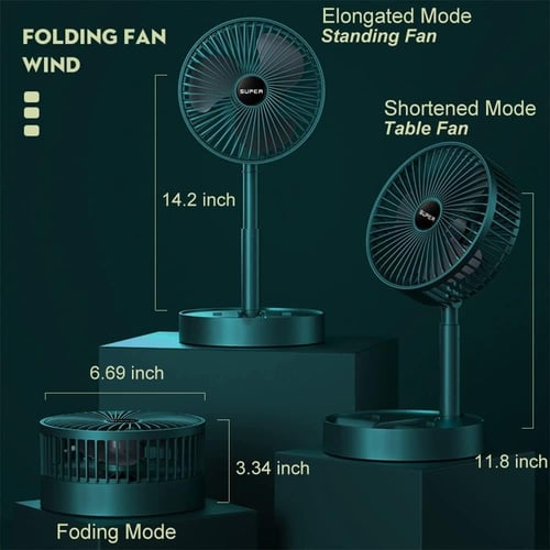مروحة قابلة للطي مزودة بحامل مدمج للهاتف