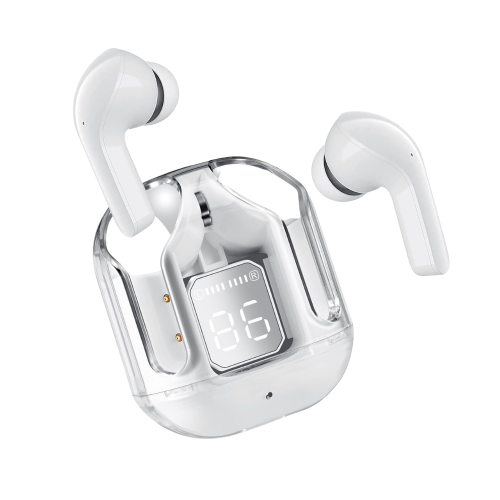 سماعة بلوتوث شفافة مع شاشة رقمية