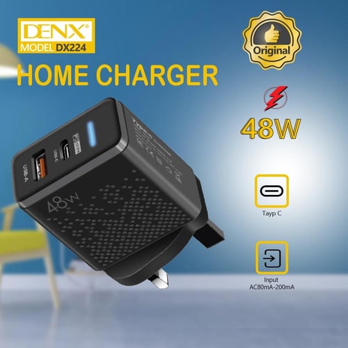 شاحن منزلي سريع متعدد المخارج DENX م/ DX224
