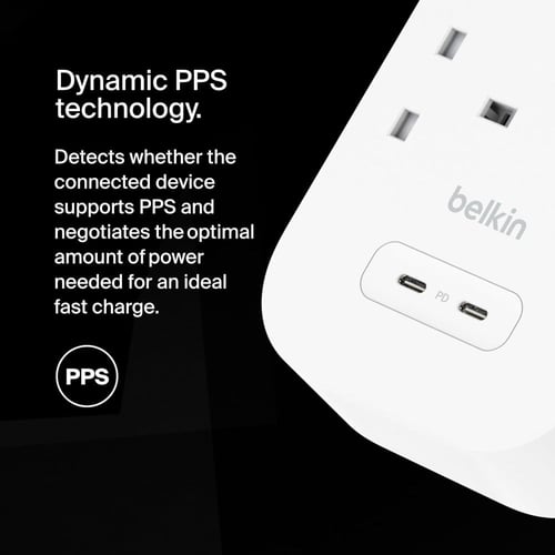 belkin - توصيلة كهربائية 8 منافذ + منفذين PD موديل...