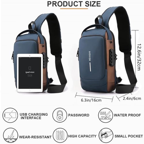 شنطة كتف مضادة للسرقة خفيفة الوزن وانيقة مع منفذ ش...