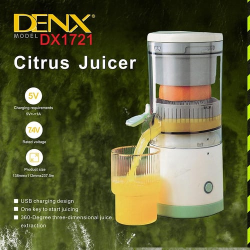 DENX - خلاط فواكه متنقل قابل للشحن Citrus Juicer م...