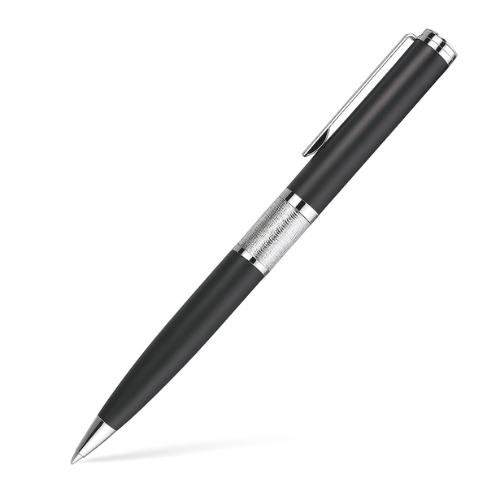 قلم معدني فاخر تصميم أنيق باللون الأسود والكروم