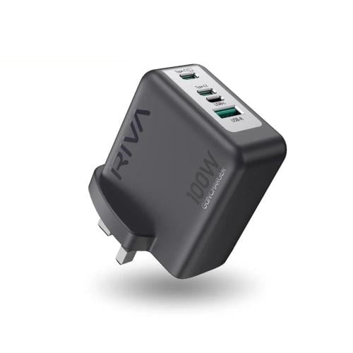 شاحن جداري سريع GaN بقدرة 100 واط و4 منافذ – AV1-C...