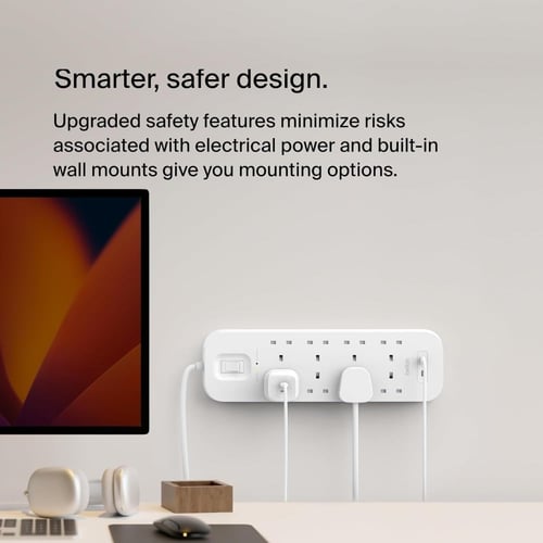 belkin - توصيلة كهربائية 8 منافذ + منفذين PD موديل...