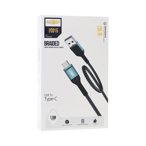 BASTEC - كيبل شحن تايب سي 1.5متر قماش م/BC015 مارك...