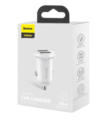 Baseus - شاحن سيارة PD- USB ا ابيض م/ CCXML-U مارك...