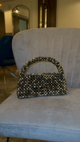 Silver &black crystal mini