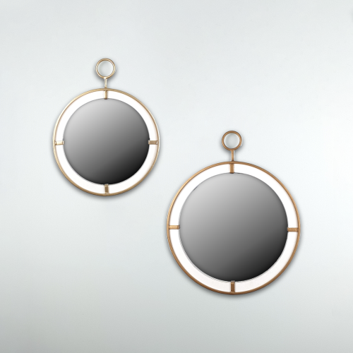 مراية خشب أبيض شيالة حديد