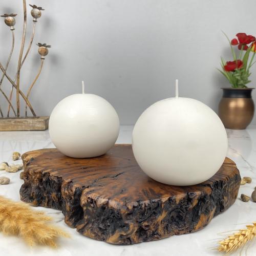 Large round candle set of two