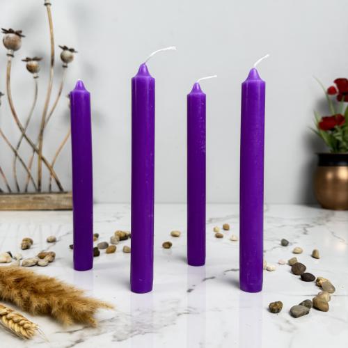 Purple finger candles, 4 short pieces