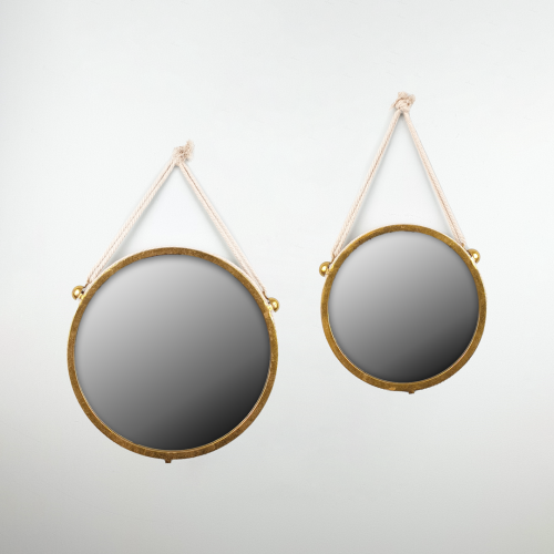 مراية جدارية ذهبية مع حبل