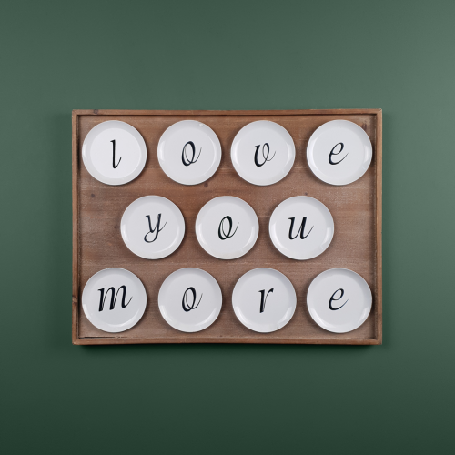 لوحة جدارية خشب عبارة لوف يو مور