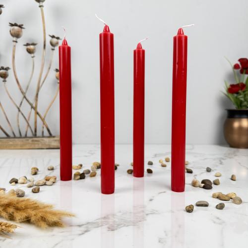 Red finger candles, 4 pieces