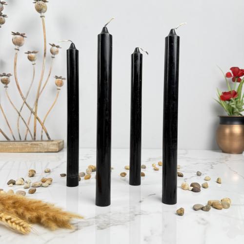 Black finger candles, 4 pieces