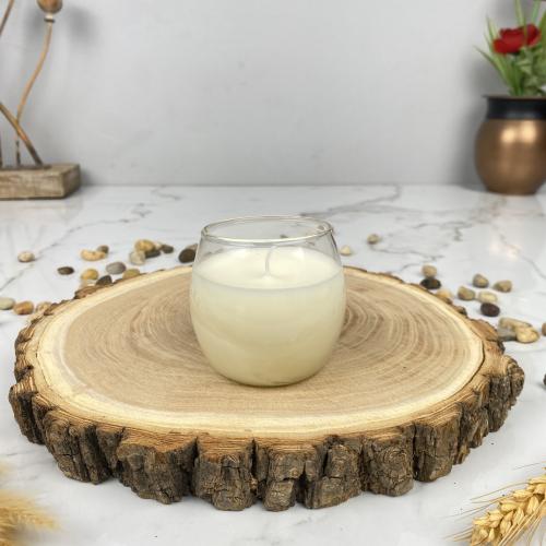 Glass cups natural wax