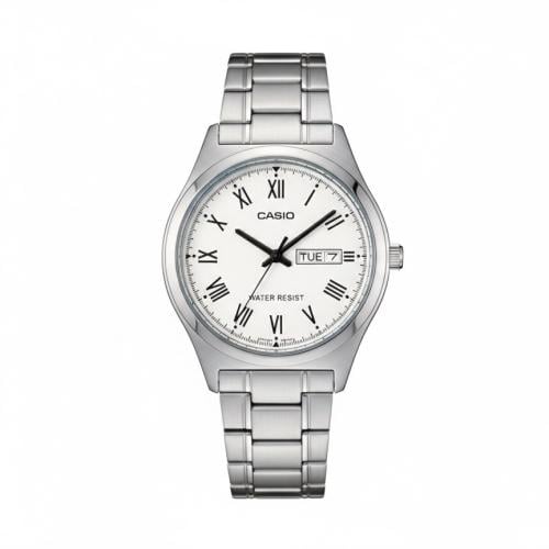 ساعة كاسيو روماني أبيض| MTP-V006D-7BUDF