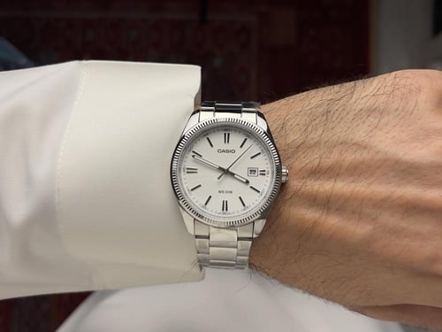 ساعة كاسيو أبيض سادة | MTP-1302D-7A1VDF