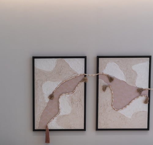 لوحة فنية من الجبس والقماش (قطعة واحدة)