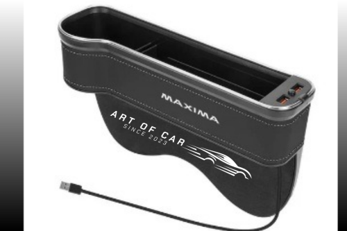 شاحن ومنظم أغراض مضيء (جهة السائق) بين المقاعد مع...