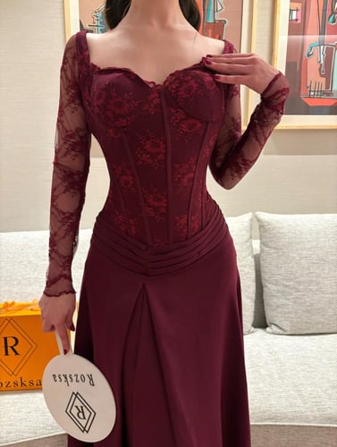 فستان سهره خمري فخم