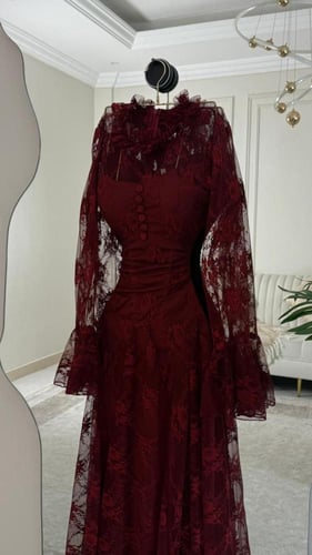 فستان عودي تنتيل