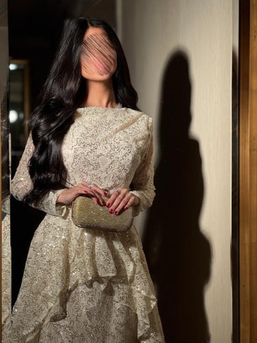 فستان سكري تنتيل لامع قصة مميزة