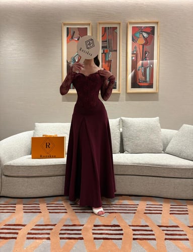 فستان سهره خمري فخم