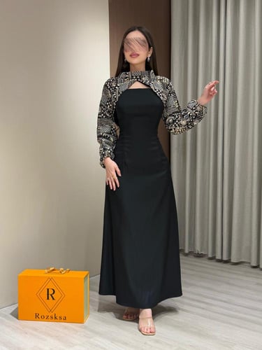 فستان قطعتين للعيد اسود