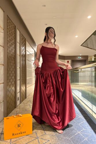 فستان عودي كريب مميز