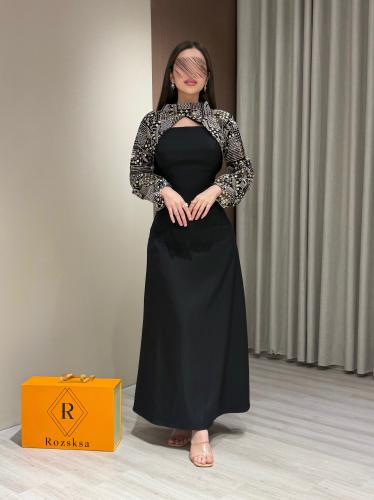 فستان قطعتين للعيد اسود