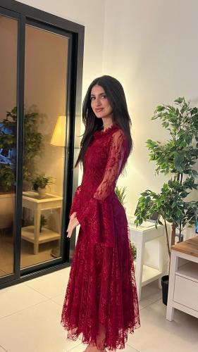 فستان عودي تنتيل