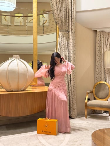 فستان ورد شيفون