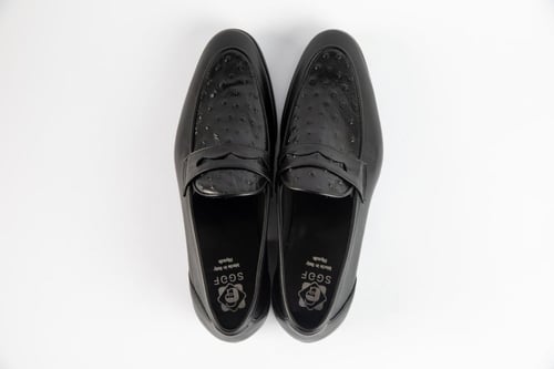 احذية 1103 جزمة جلد اسود