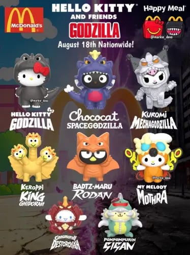 McDonald’s hello kitty X Godzilla