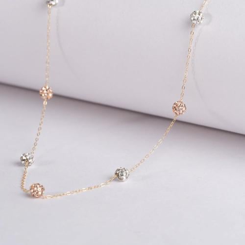 تشوكر لون ذهبي وفضي عيار 18