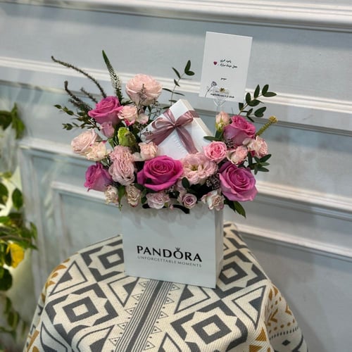هدية سلسال باندورا منسق بالورد